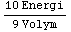 (10 Energi)/(9 Volym)